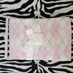Pink and White Argyle Blanket